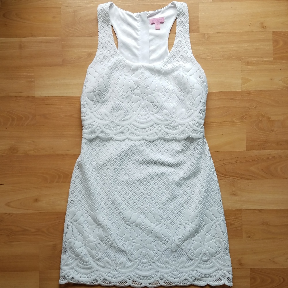 White Lace Lilly Pulitzer Racerback Dress